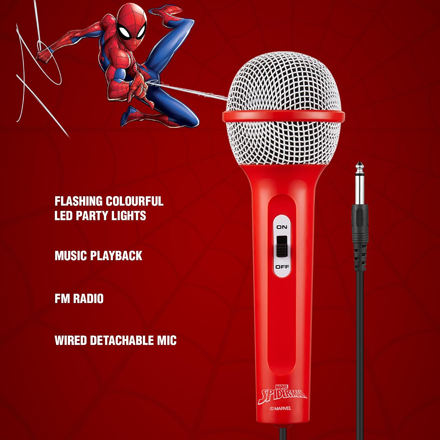 Spider-Man Galaxy LED Stars Bluetooth Karaoke Machine