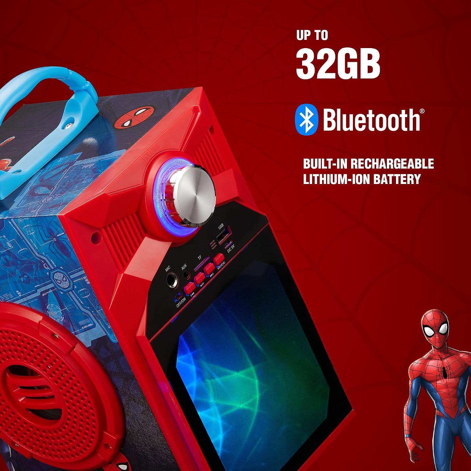 Spider-Man Galaxy LED Stars Bluetooth Karaoke Machine
