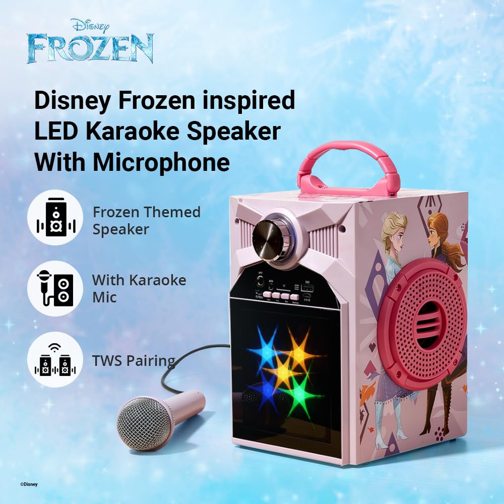 Disney Frozen Kids Karaoke Bluetooth Speaker with Wired Microphone