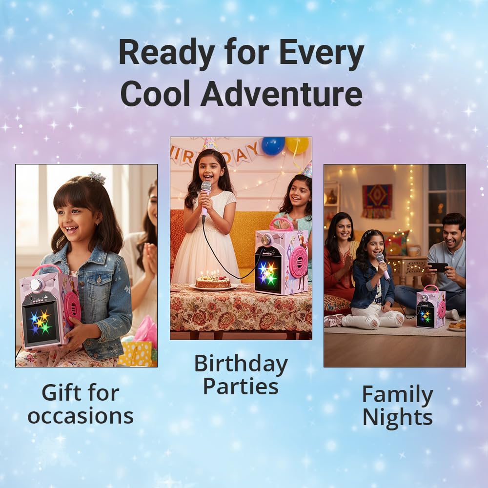Disney Frozen Kids Karaoke Bluetooth Speaker with Wired Microphone