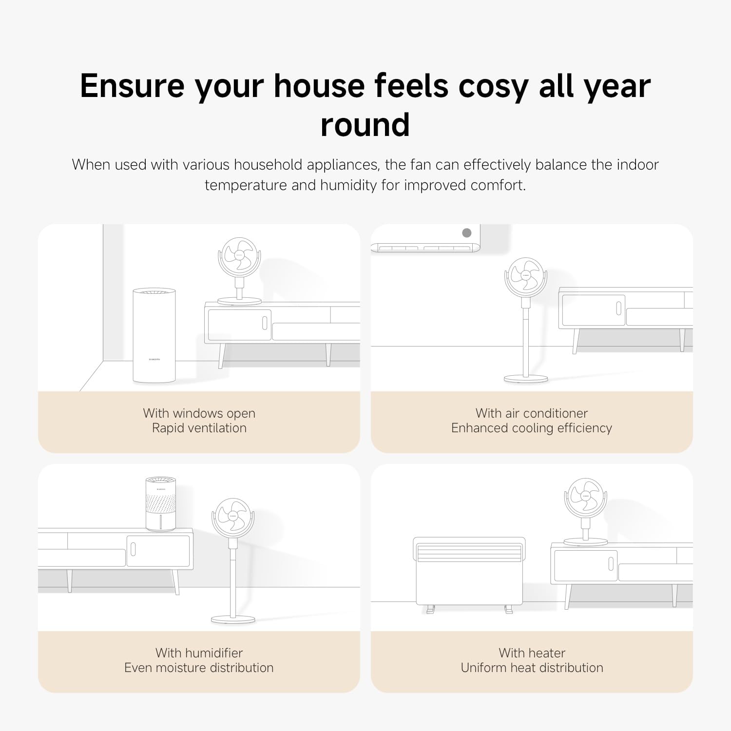 Xiaomi Smart Standing Air 18W Circulation Fan UK - White