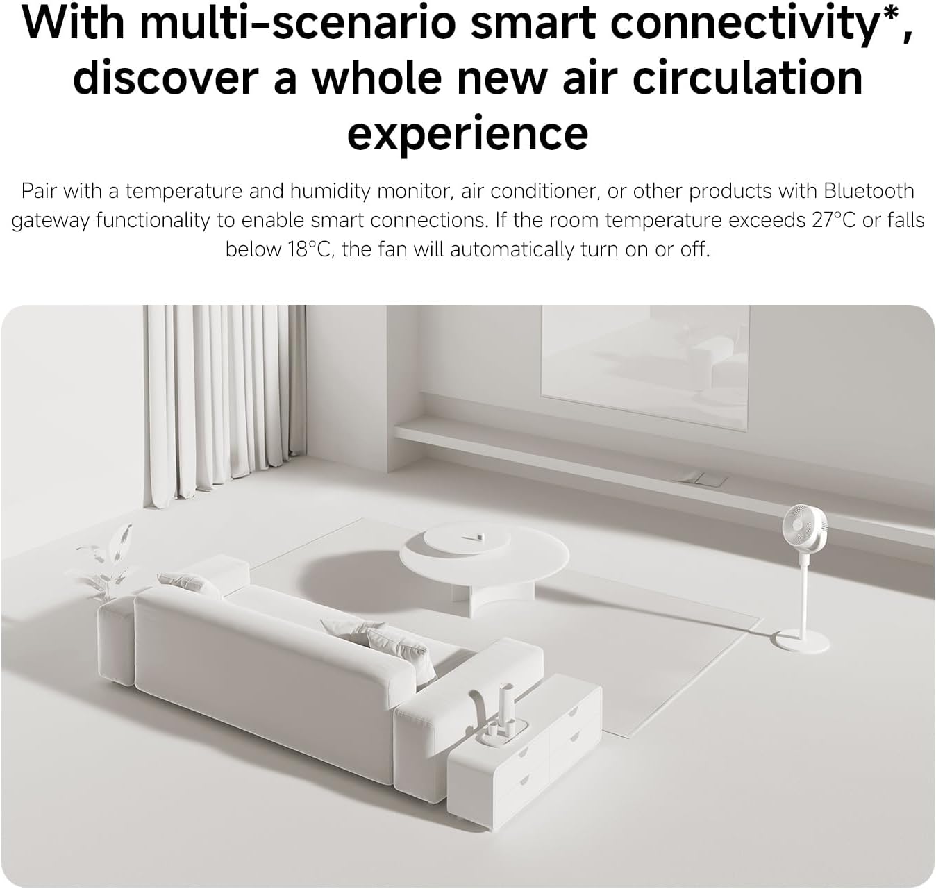 Xiaomi Smart Standing Air 18W Circulation Fan UK - White
