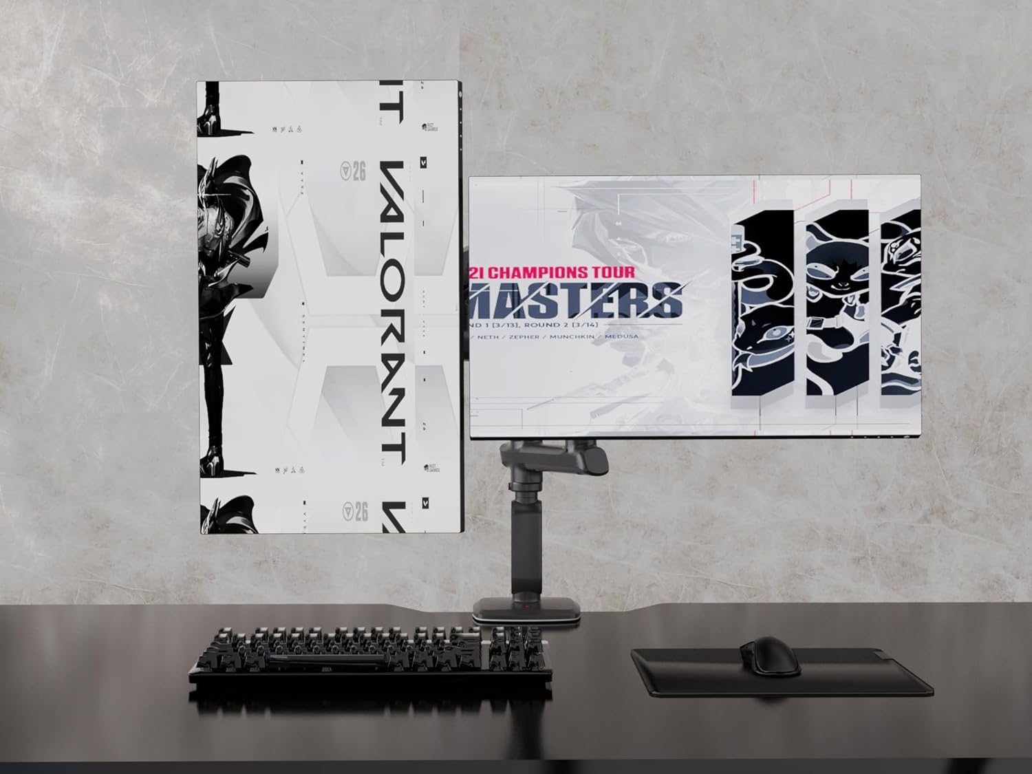 North Bayou Dual Monitor Desk Mount 27"-50" D9C - Graphite