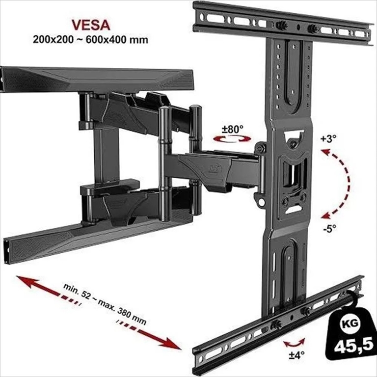 North Bayou Wall Mount for 40-70 Inch TVs and Monitors - Graphite