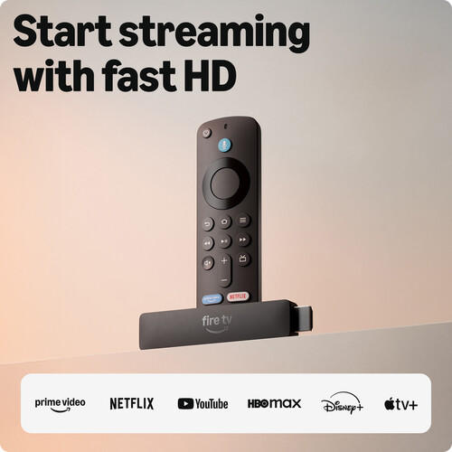 Amazon Fire TV Stick HD Streaming Media Player, 8GB, WI-FI 6 (2026) - Black
