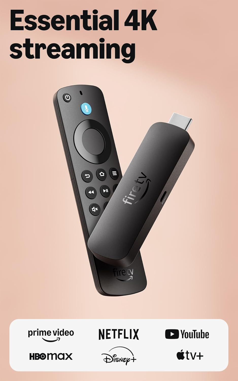 Amazon Fire TV Stick 4K Select – 4K HDR Streaming Device, Alexa Voice Remote - Black