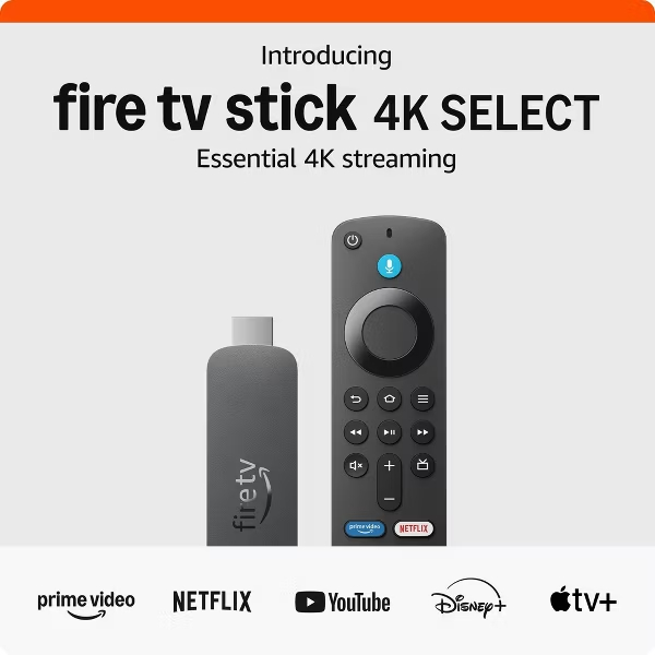 Amazon Fire TV Stick 4K Select – 4K HDR Streaming Device, Alexa Voice Remote - Black