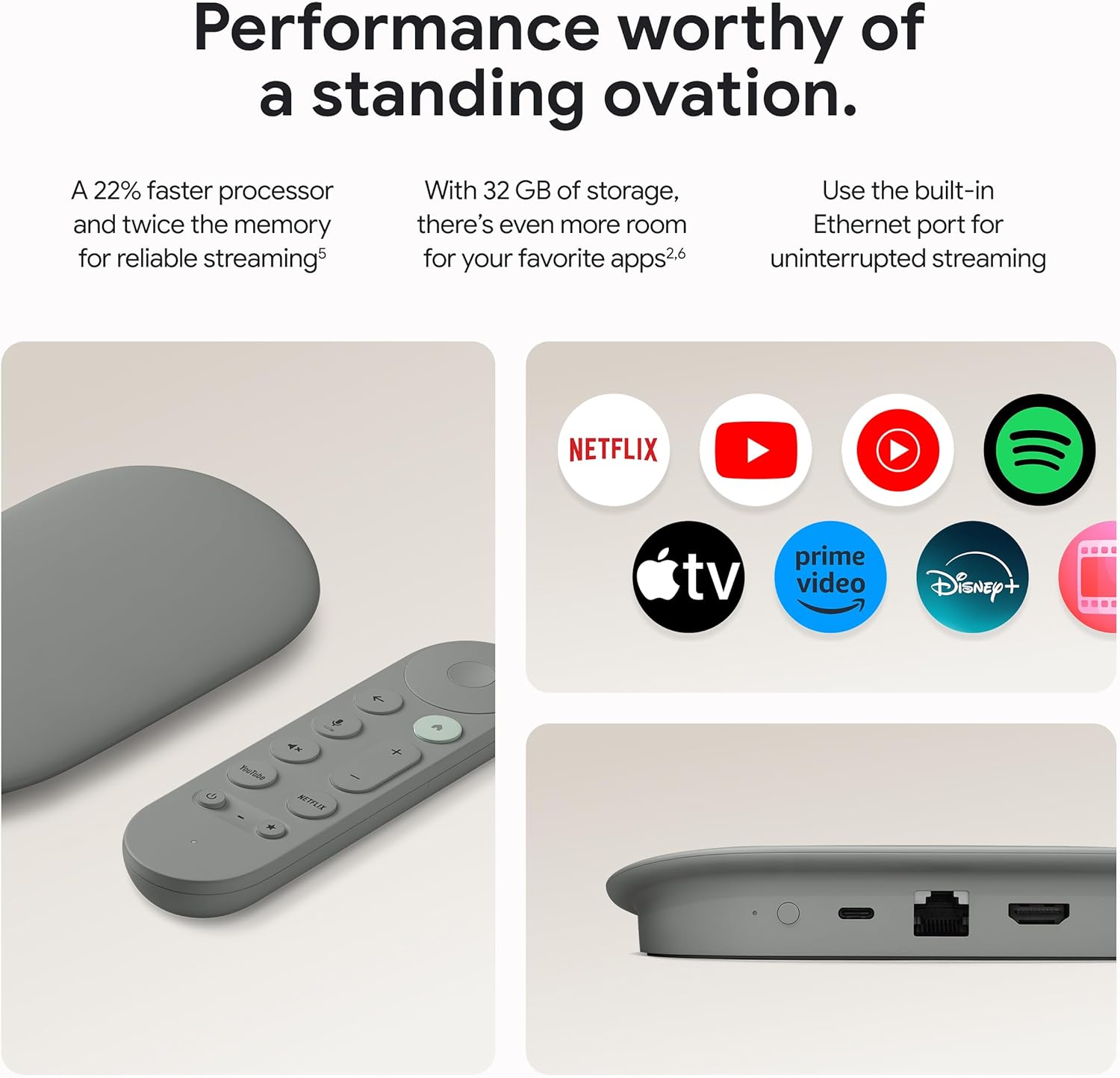 Google TV Streamer 4K, Smart Home Control - 32 GB of Storage - Hazel