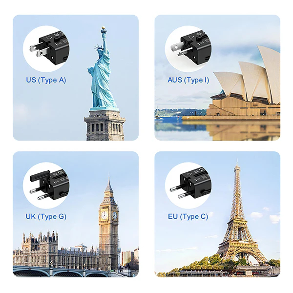 iEngage 45W Dual USB-C Port Mini Universal GaN Power Adapter - Black