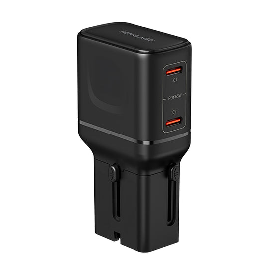 iEngage 65W Dual USB-C Port Mini Universal GaN Power Adapter - Black