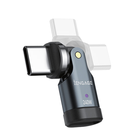 iEngage 240W Rotating Head USB-C Connector (48V/5A) - Black