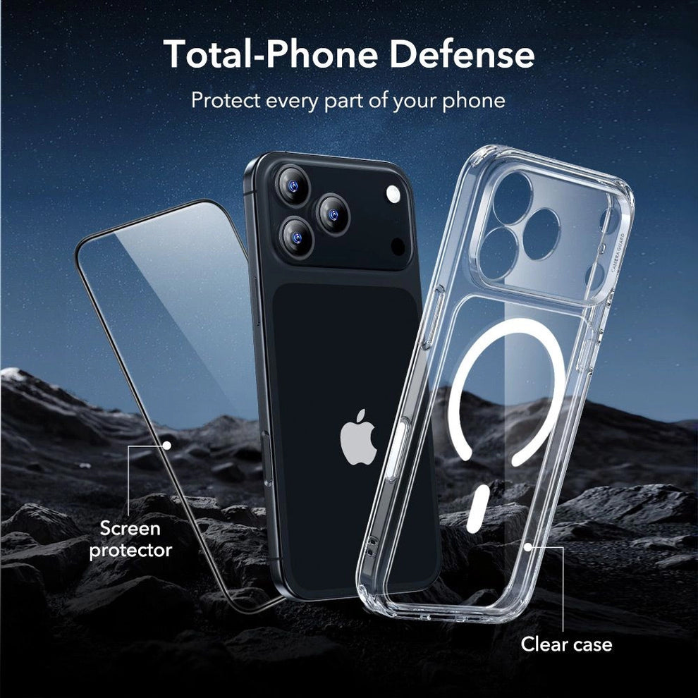 ESR Classic Hybrid MagSafe & Tempered Glass Case for Apple iPhone 17 Pro Max/18 Pro Max Clear + Tempered Glass