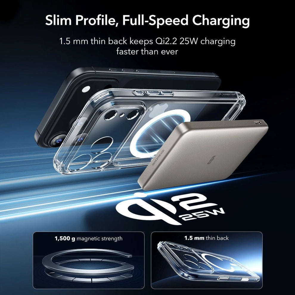 ESR Classic Hybrid MagSafe & Tempered Glass Case for Apple iPhone 17 Pro Max/18 Pro Max Clear + Tempered Glass