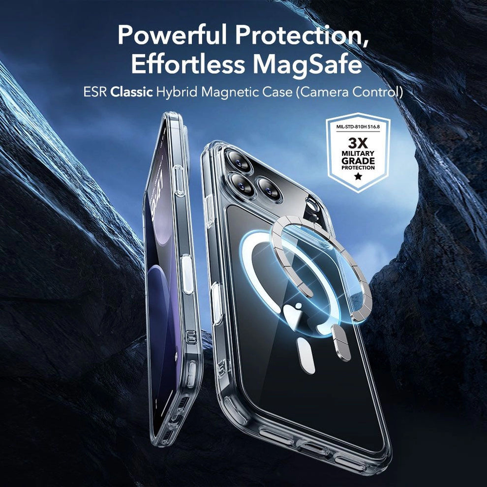 ESR Classic Hybrid MagSafe & Tempered Glass Case for Apple iPhone 17 Pro Max/18 Pro Max Clear + Tempered Glass