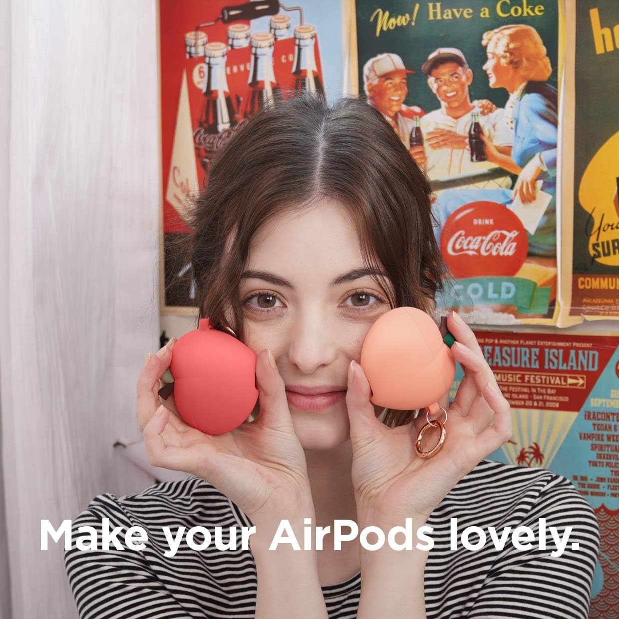 Elago AirPods 1&2 Peach Hang Case - Red