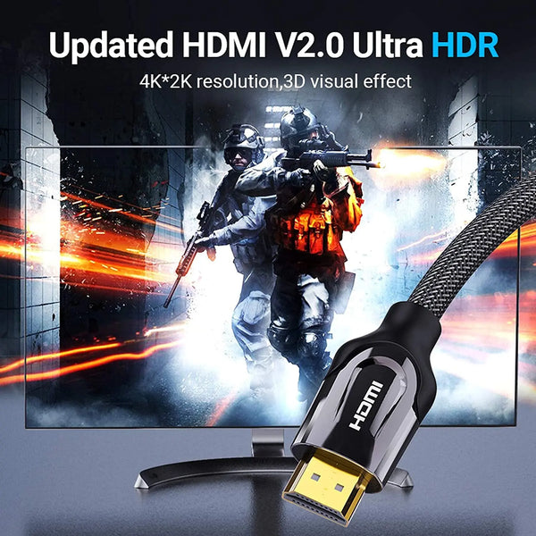 Vention Nylon Braided HDMI Cable 10m Black Metal Type