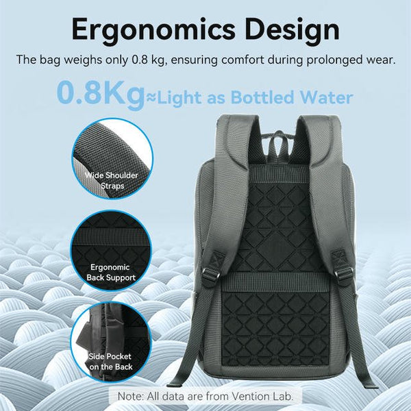 Vention 17.3 Inch Water-Repellent Laptop Backpack - Dark Gray