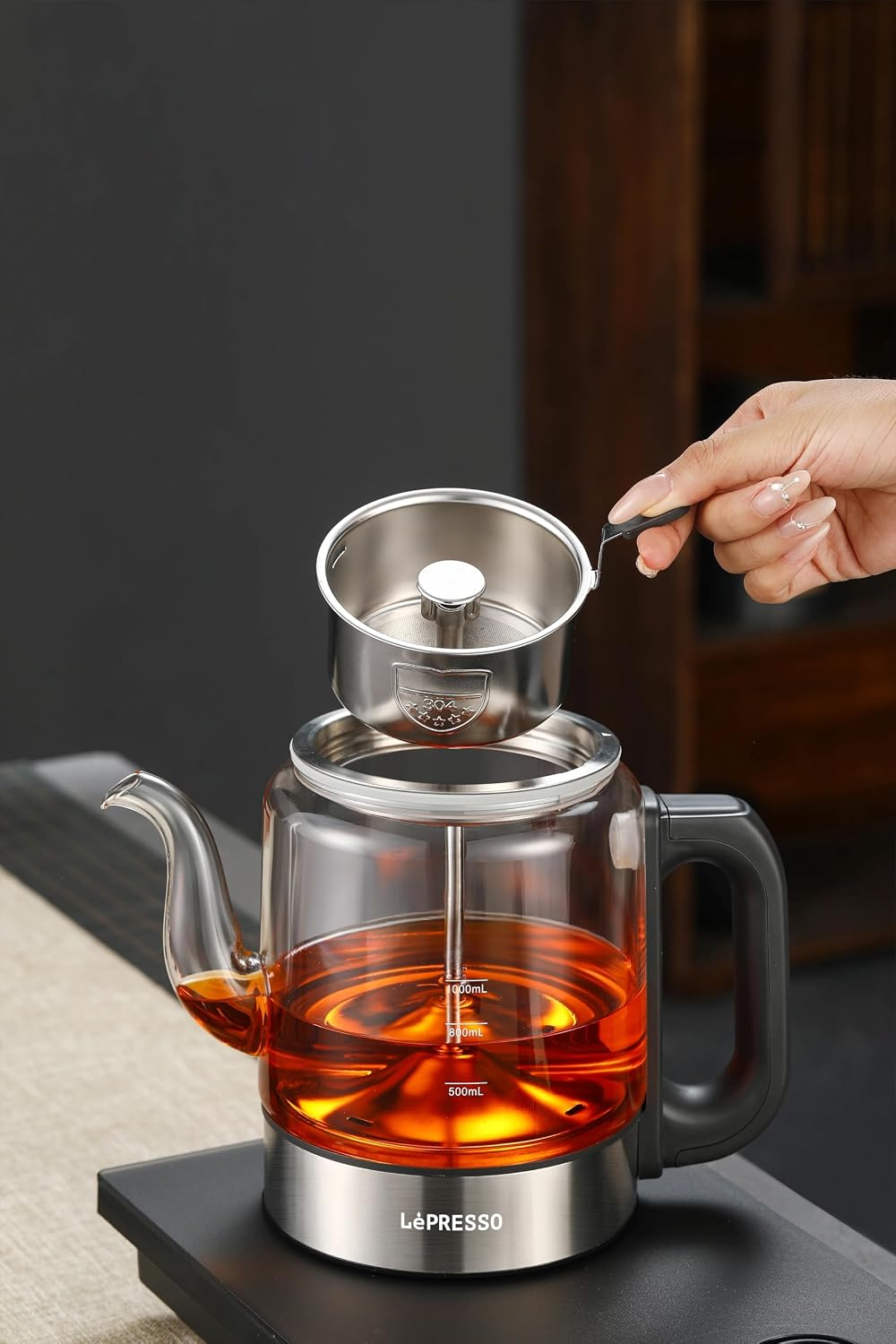 LePresso AuraBrew Tea Brewer and Water Boiler with Interactive Panel - Gray