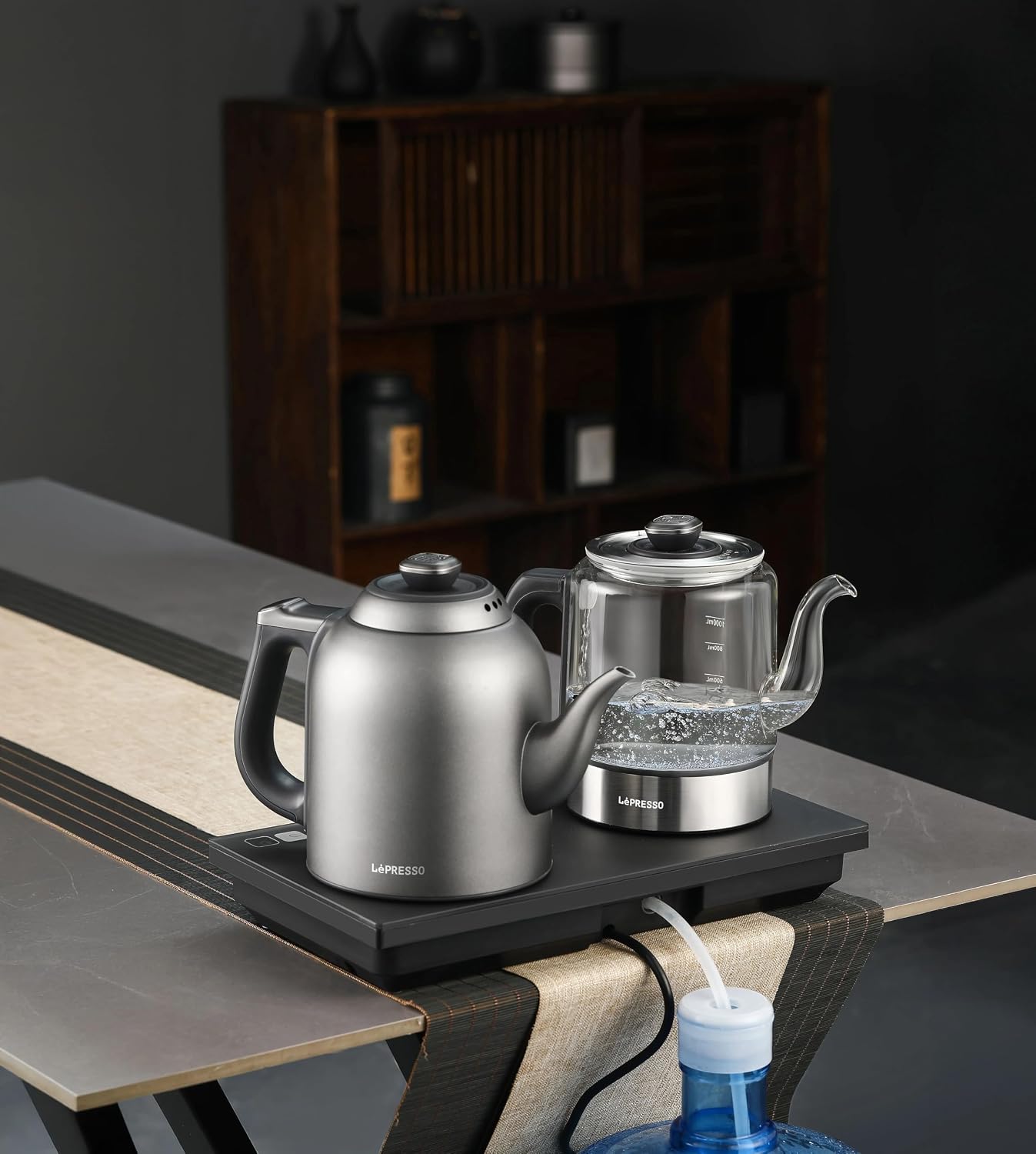 LePresso AuraBrew Tea Brewer and Water Boiler with Interactive Panel - Gray