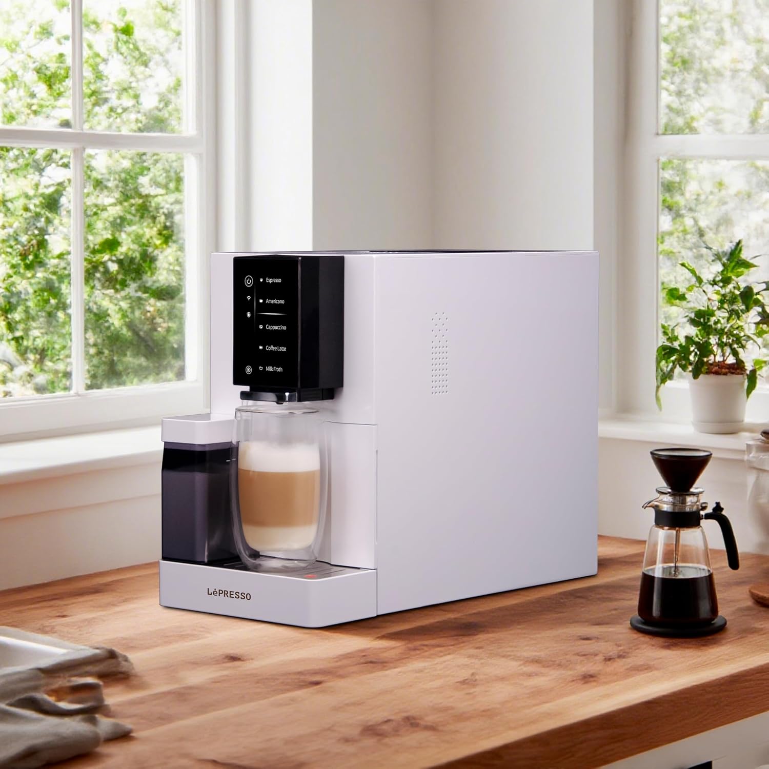 LePresso Brevissimo Automatic Coffee Machine with Mobile App - White