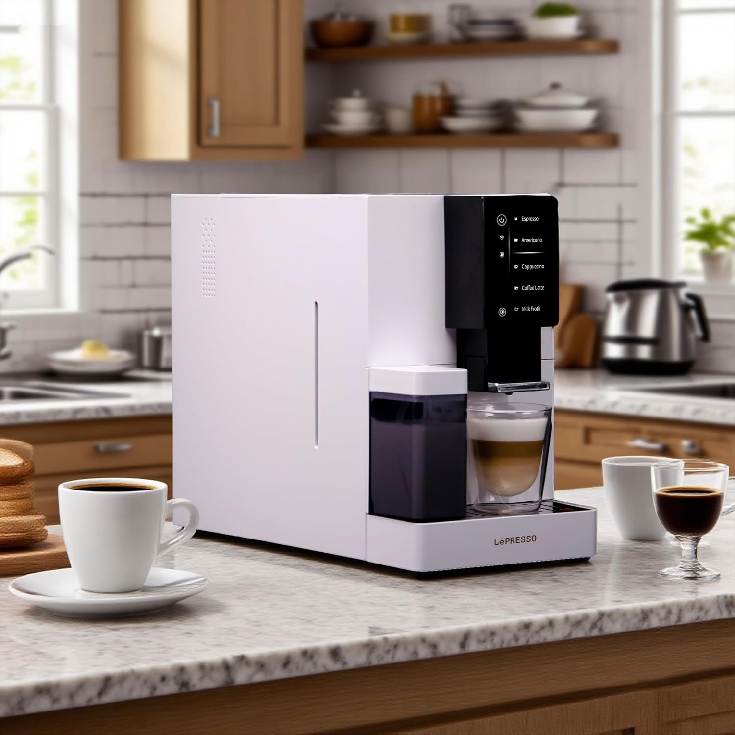 LePresso Brevissimo Automatic Coffee Machine with Mobile App - White