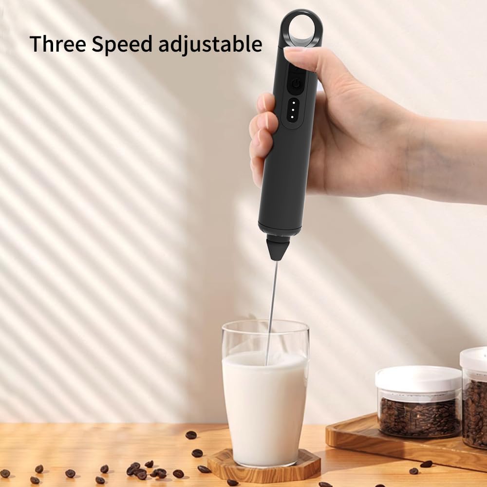 LePresso 3 In 1 Handheld Milk Frother - Black