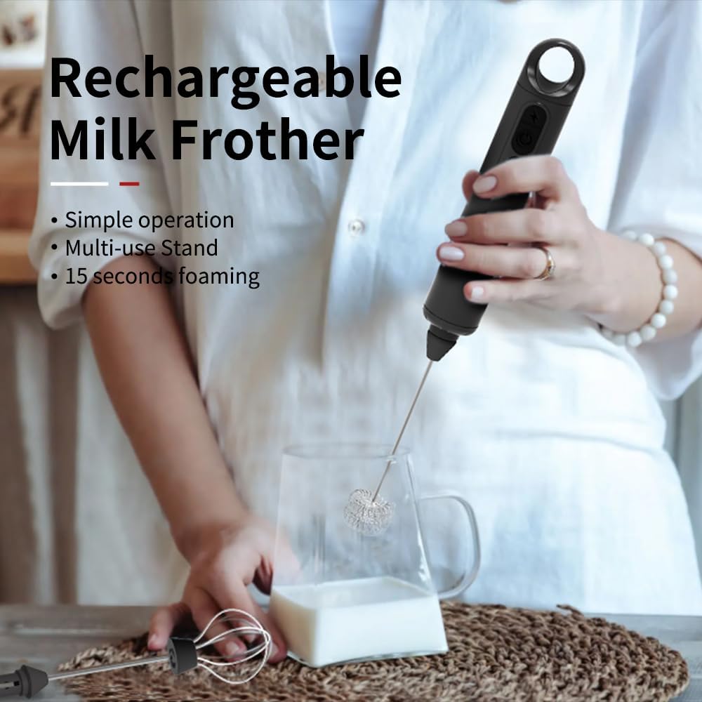 LePresso 3 In 1 Handheld Milk Frother - Black