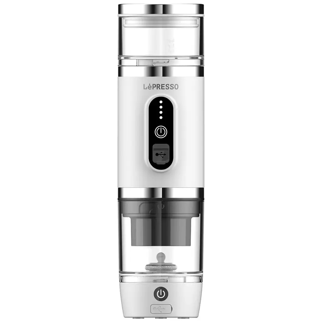 LePresso 4-in-1 Portable Coffee Machine with Milk Frother - White