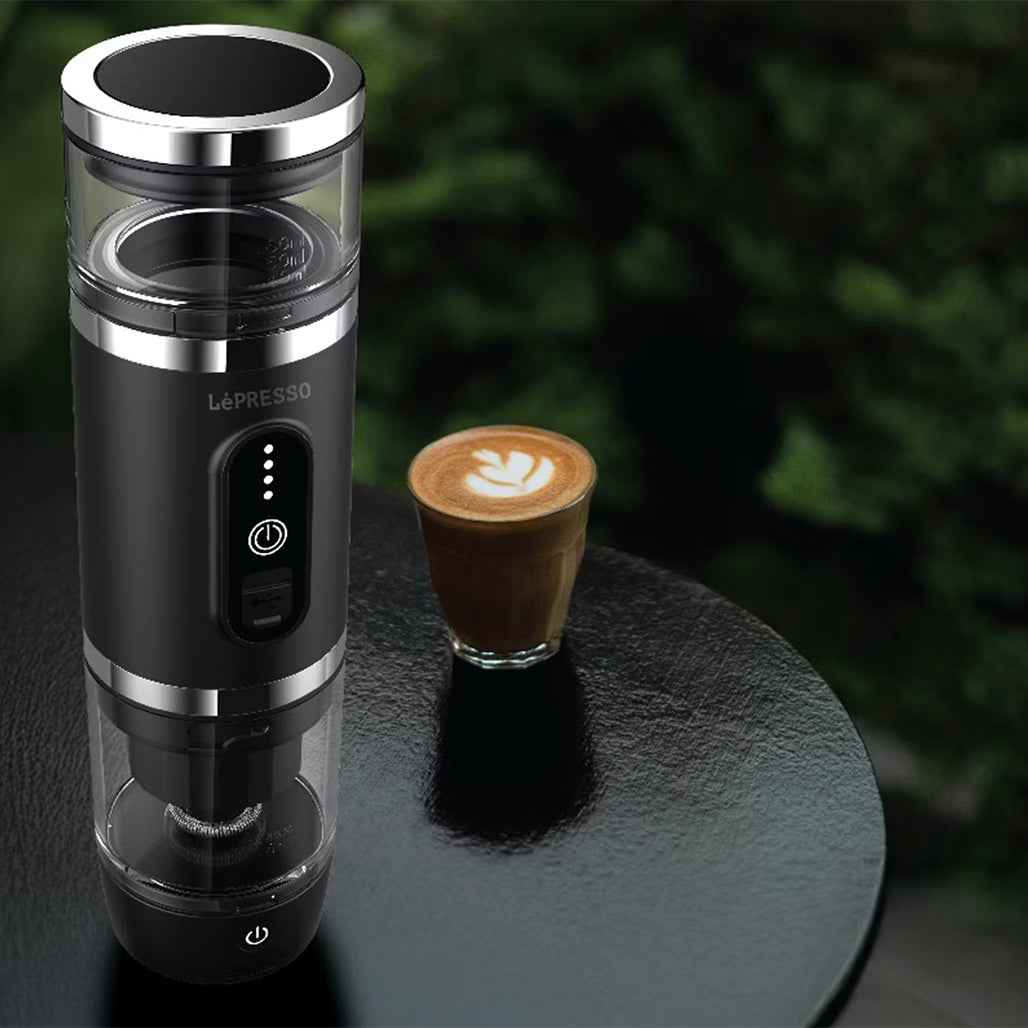 LePresso 4-in-1 Portable Coffee Machine with Milk Frother - White