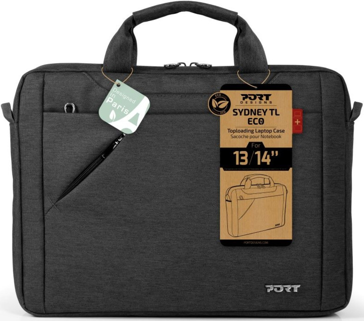 Port Designs SYDNEY Laptop Bag, 13-Inch to 14-Inch - Black