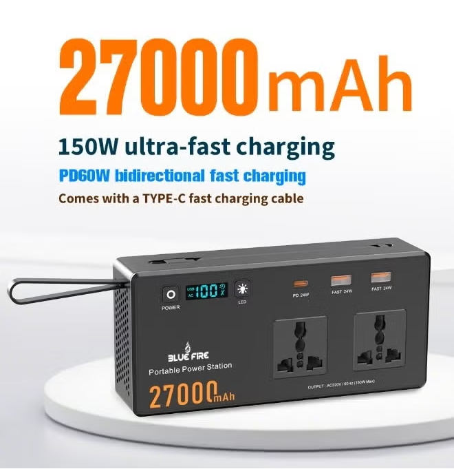 BlueFire 27000mAh 150W Portable Power Station - Black