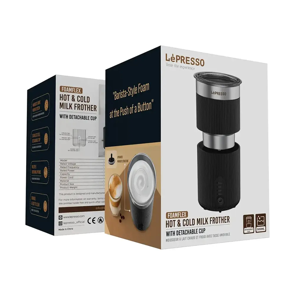 LePresso Foamflex Hot & Cold Milk Frother - Black