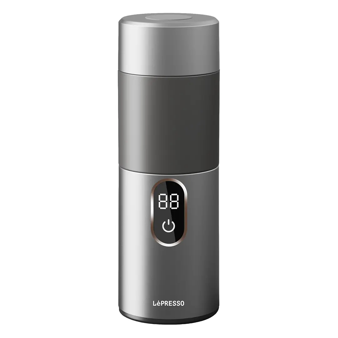 LePresso MokaRise Electric Moka Maker with One-Touch Operation - Silver