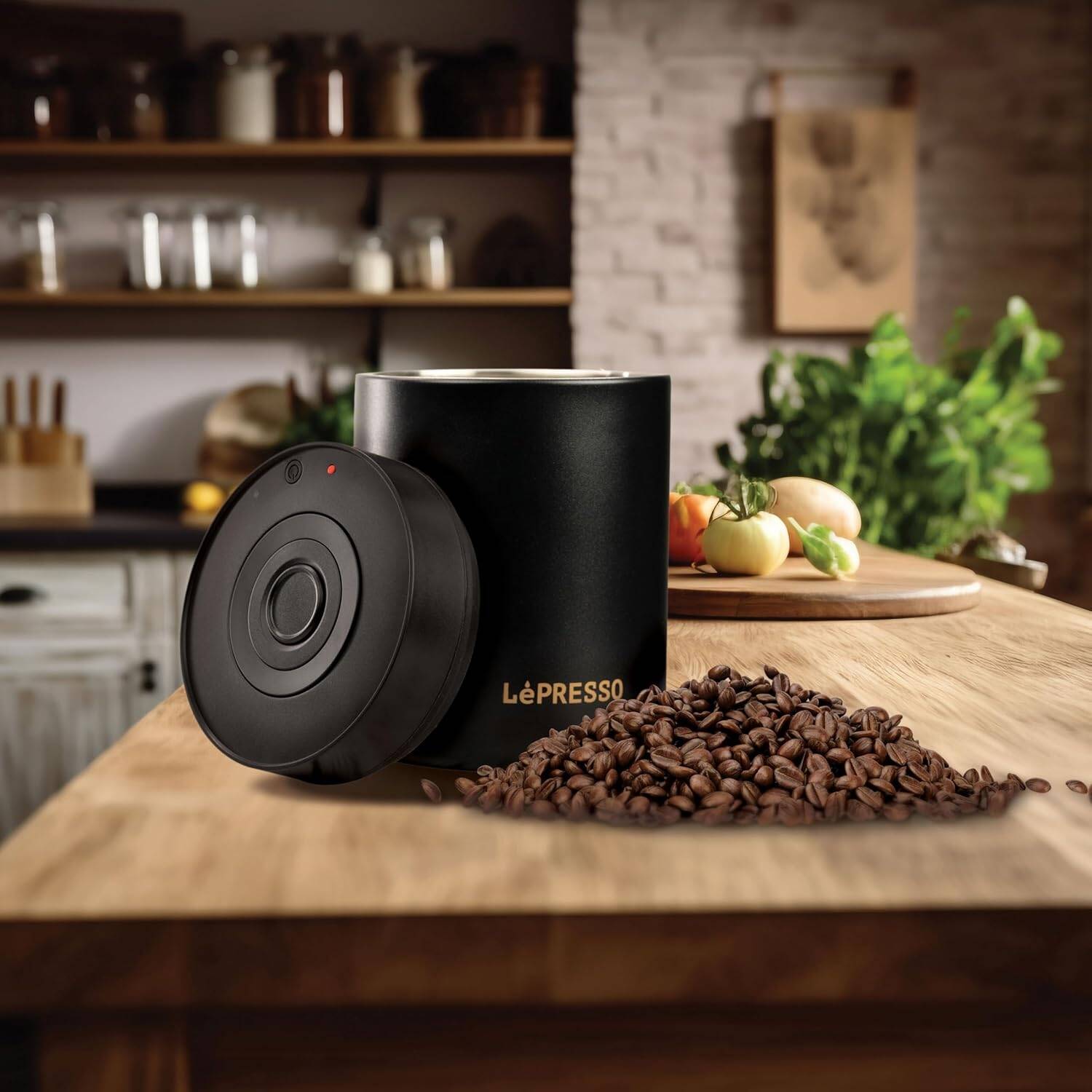 LePresso Vacuum Container Auto Airtight Food Storage - Black