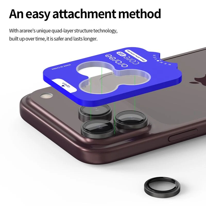 Araree Core Camera Metal Ring Camera Lens Protector for iPhone 18 Pro Max/iPhone 18 Pro - Clear