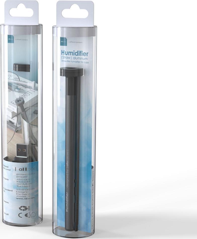 DesignNest Humidifier Straw Aluminum, USB-powered - Grey