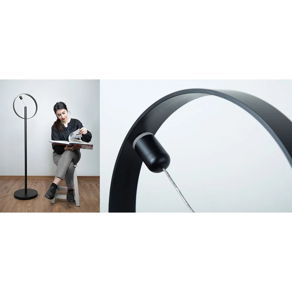 DesignNest Enso Floating Lamp, 360-Degree Lighting - Black