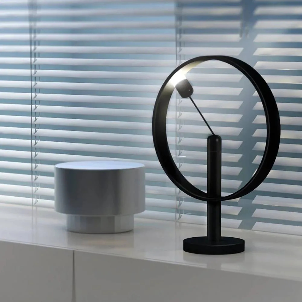 DesignNest Enso Floating Lamp, 360-Degree Lighting - Black