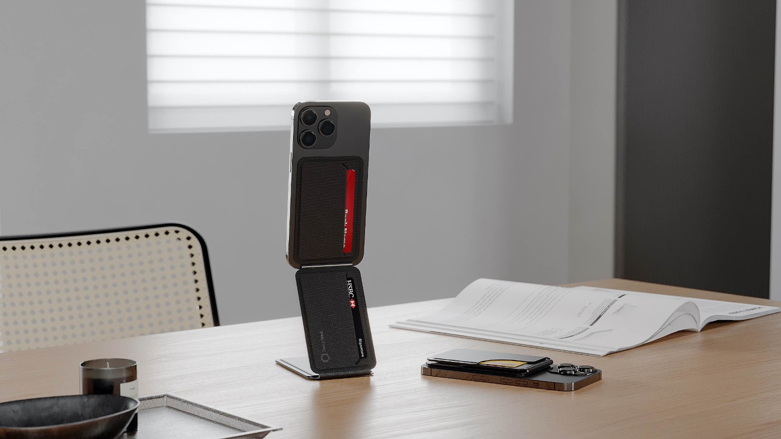 DesignNest FoldStand TALL Z-Fold Mobile Stand - Black