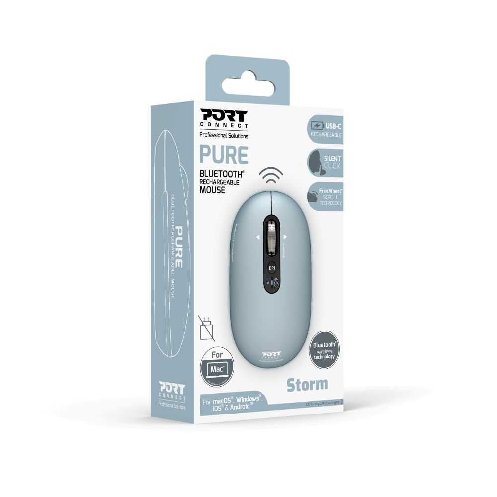 Port Designs Pure Mac, Wireless Bluetooth Mouse - Storm