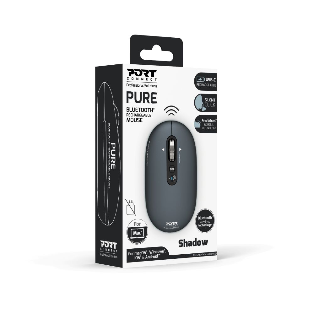 Port Designs Pure Mac, Wireless Bluetooth Mouse - Shadow