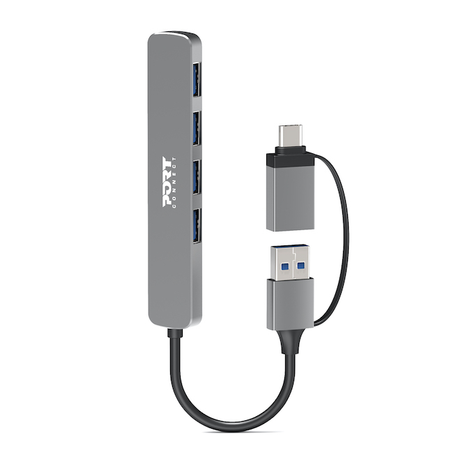 Port Designs Hub USB-C/USB-A vers 4 ports USB-A 3.0 5Gbps - Silver