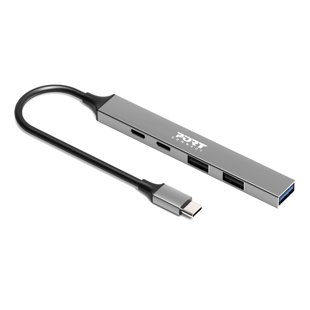 Port Designs HUB USB 5 PORTS 3A + 1C + PD - Silver