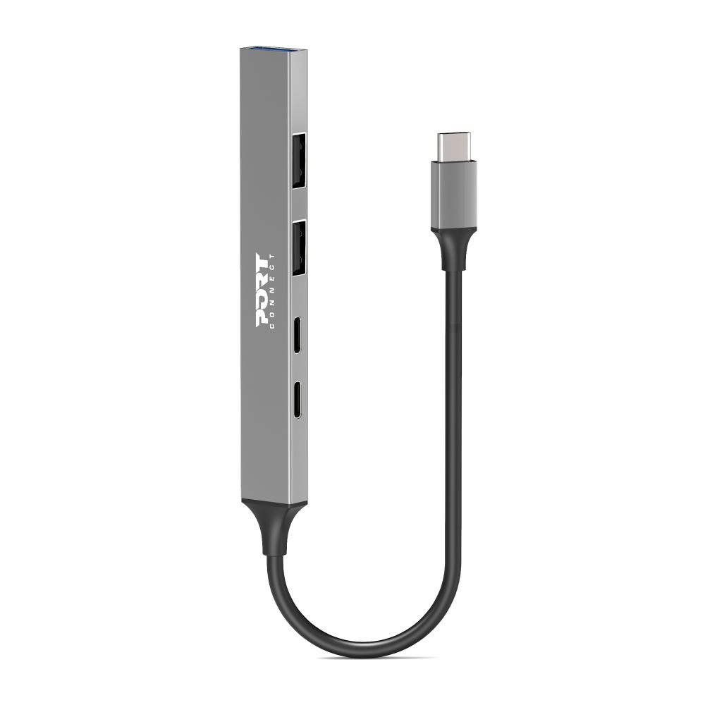 Port Designs HUB USB 5 PORTS 3A + 1C + PD - Silver
