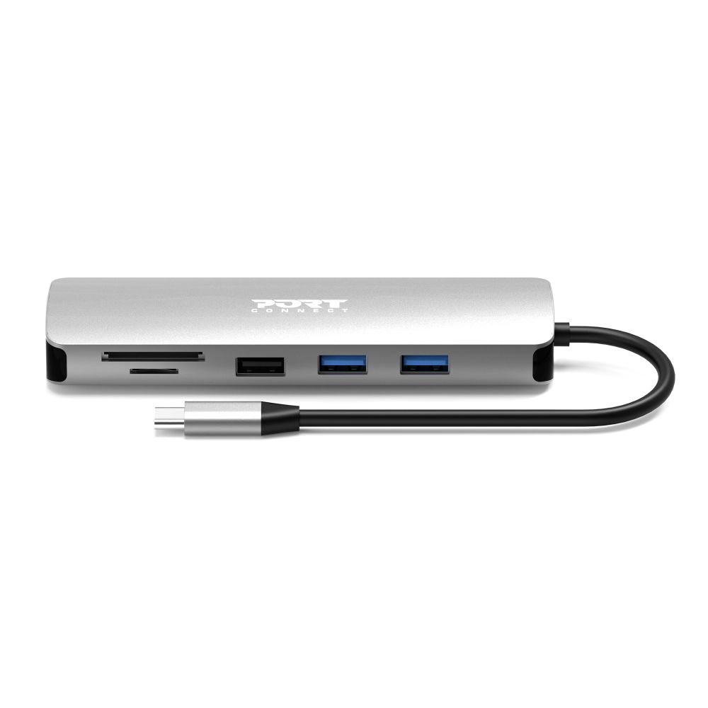 Port Designs Docking Type C 9-in-1 - 1 X 4K HDMI - PD 85W - Steel