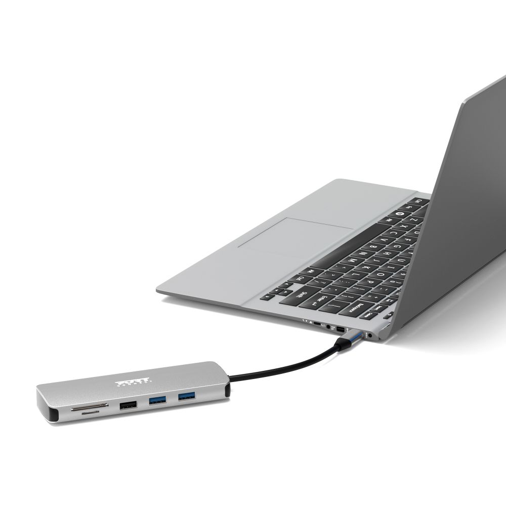 Port Designs Docking Type C 9-in-1 - 1 X 4K HDMI - PD 85W - Steel