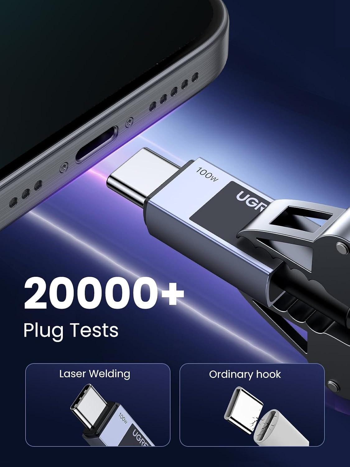 UGREEN Uno USB-C to USB-C PD Fast Charging Cable, 1m - Space Gray