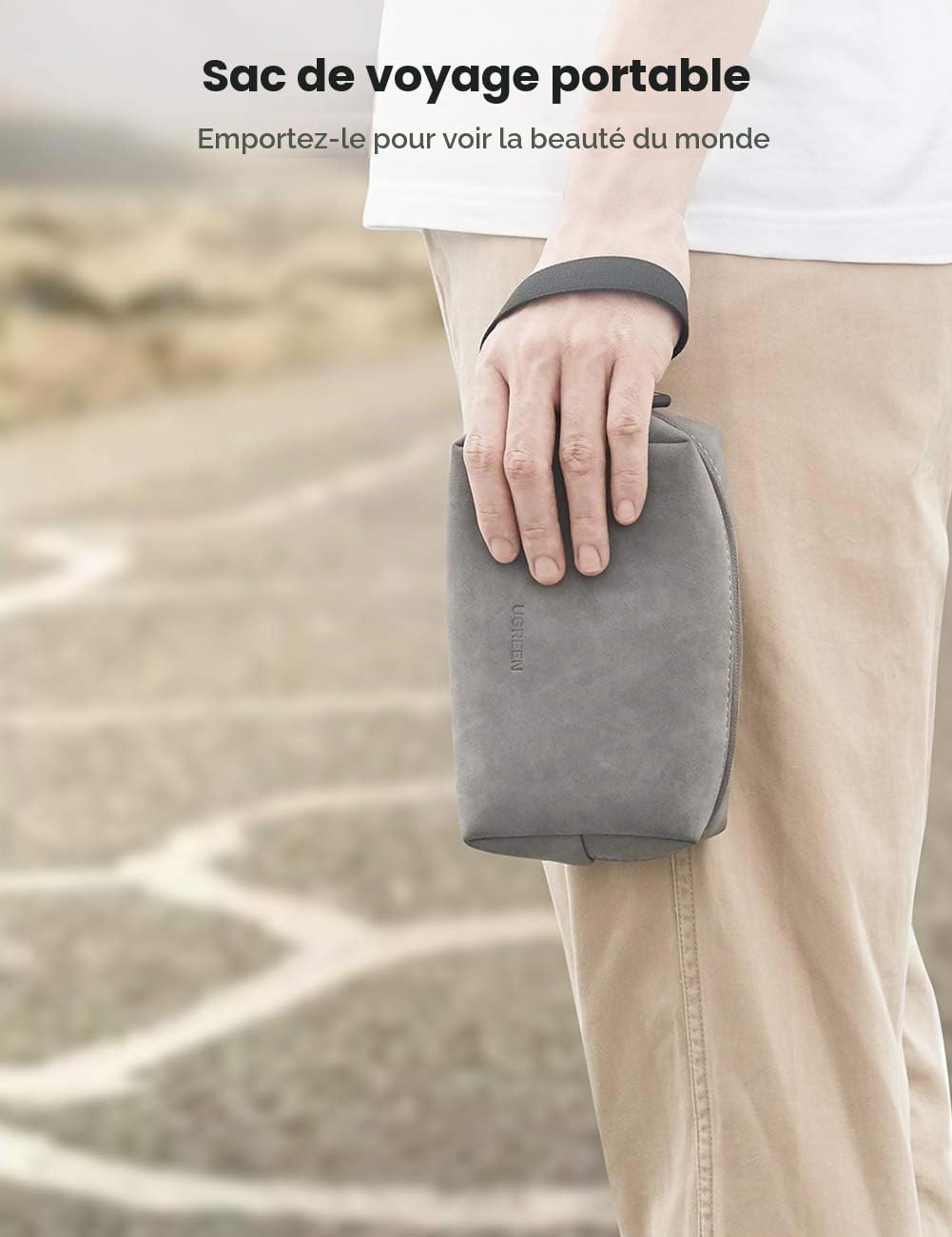 UGREEN Electronics Accessories Storage Bag with Lanyard - Grey