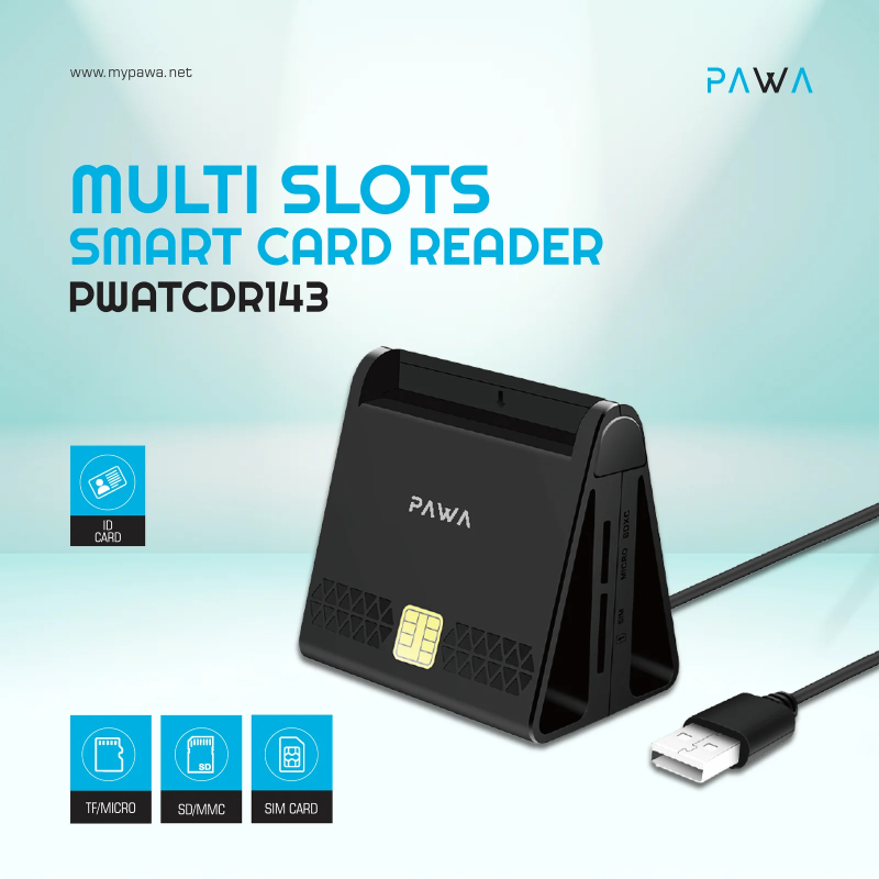 Pawa Multi Slots Smart Card Reader - Black