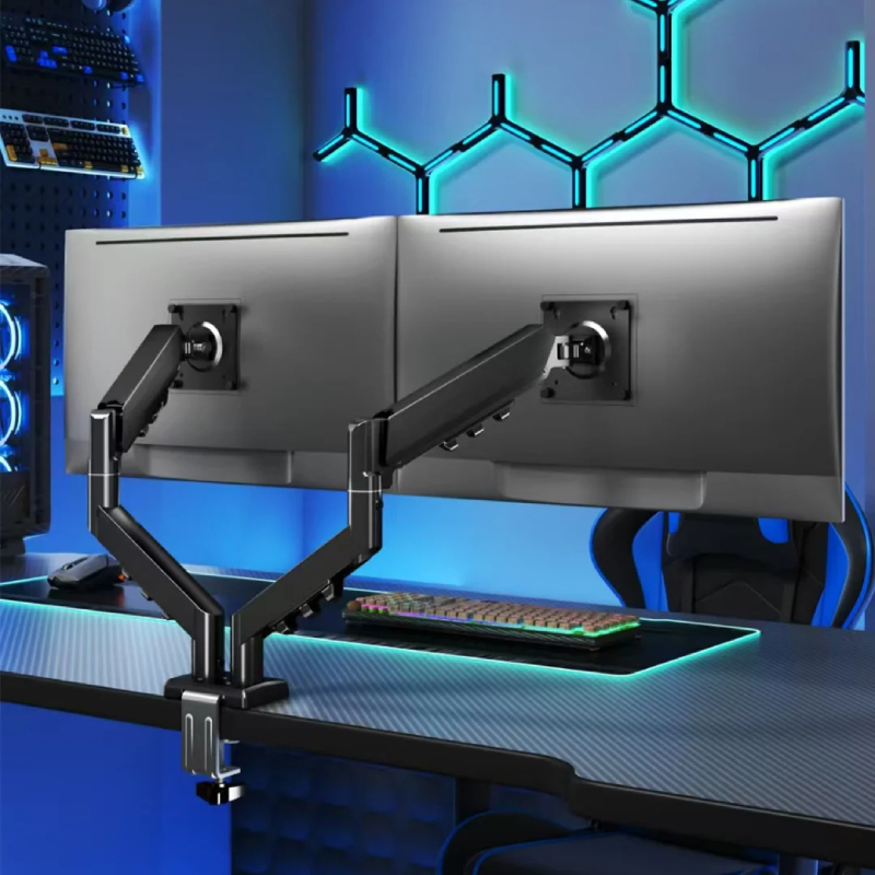 Pawa Double Gas Spring Computer Arm With 360º Rotation - Black